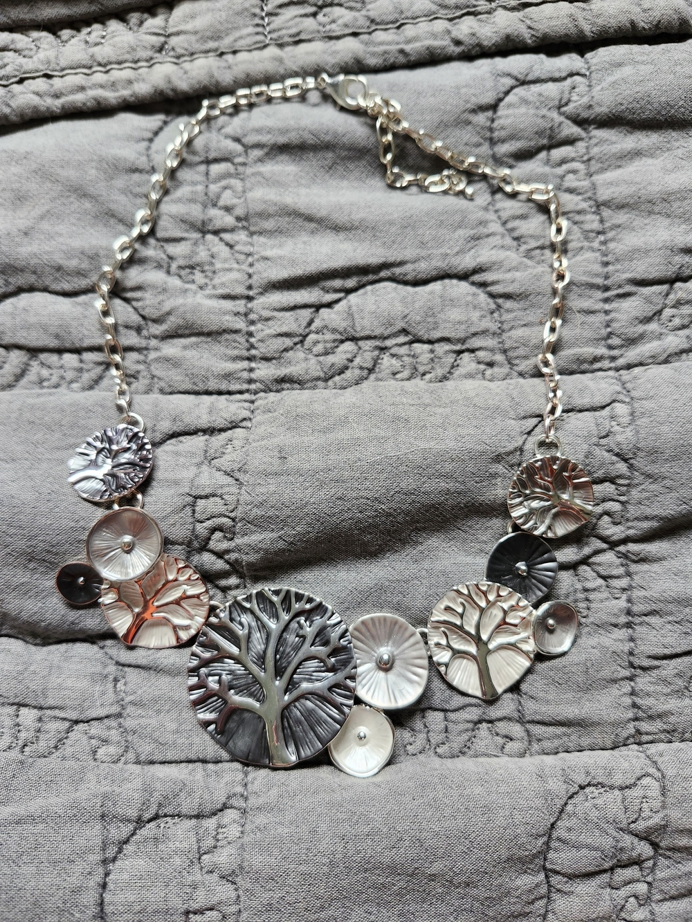 Silver-Tone Tree of Life Disc Necklace - Women Jewelry